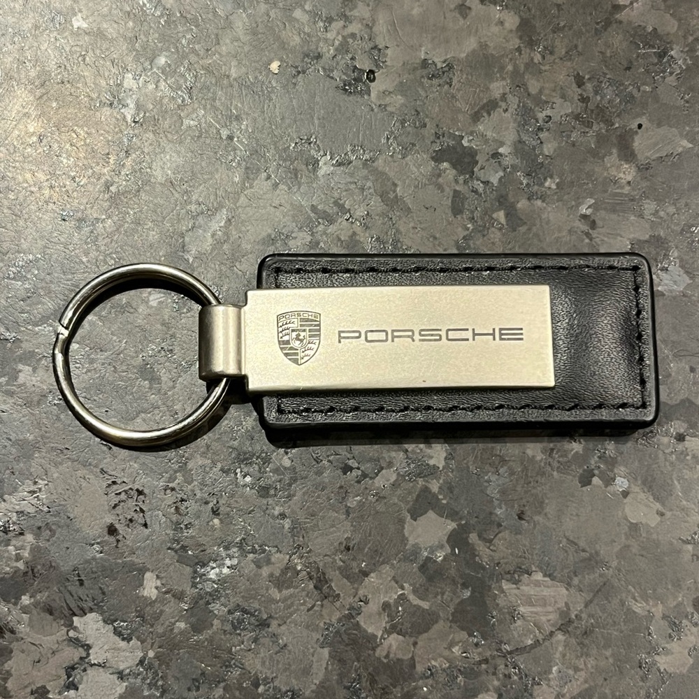 Porsche OEM leather Black and Silver Key Holder
